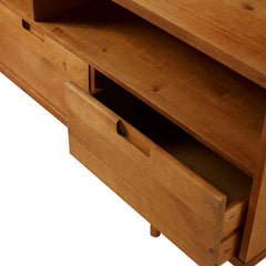 Caramel Sadie Solid Wood TV Stand for TVs up to 65" Mid Century Modern Perch