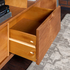Caramel Sadie Solid Wood TV Stand for TVs up to 65" Mid Century Modern Perch