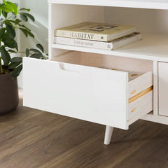 White Sadie Solid Wood TV Stand for TVs up to 65" Cable Management