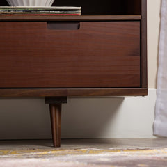 Walnut Sadie Solid Wood TV Stand for TVs up to 65" Natural Wood Grain