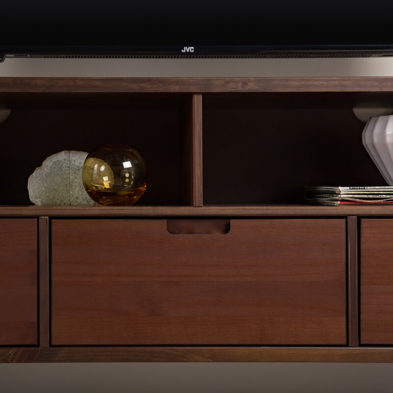 Walnut Sadie Solid Wood TV Stand for TVs up to 65" Natural Wood Grain