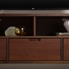 Walnut Sadie Solid Wood TV Stand for TVs up to 65" Natural Wood Grain