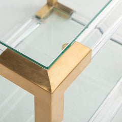 Bronze Brass Acrylic End Table Modern & Contemporary, Transitional, Glam