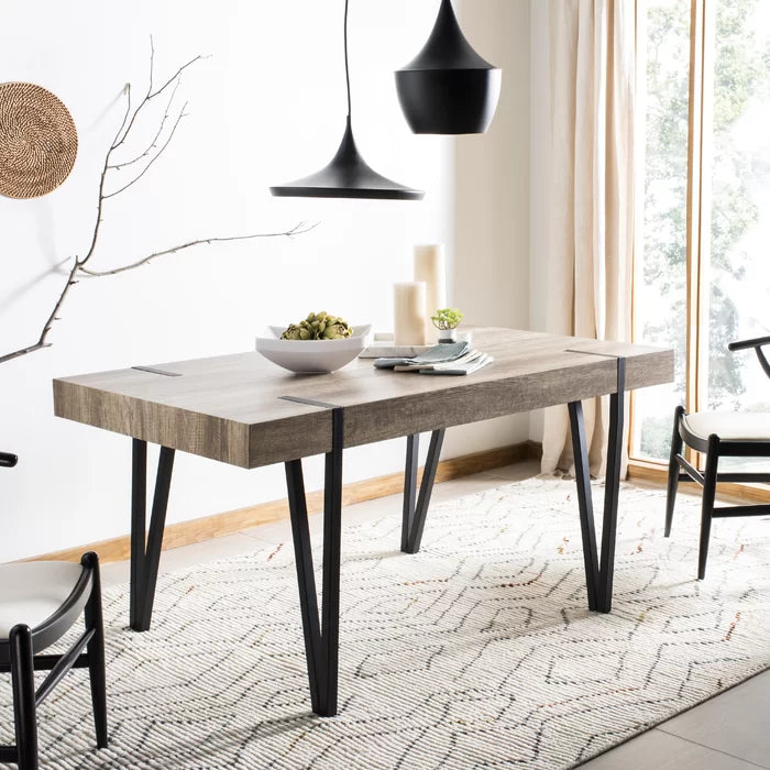 Canyon Gray Salemburg 59.1'' Dining Table Clean Lined Design