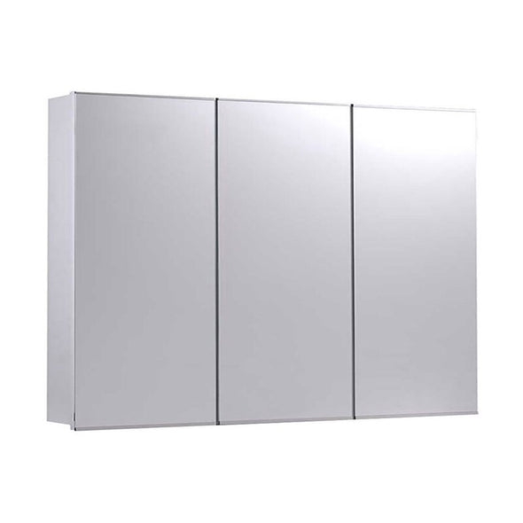 Mount Framed 3 Door Medicine Cabinet 30" H x 36" W x 4.75" D Plenty of Storage Space. The Doors Open To Provide you with A 180° View