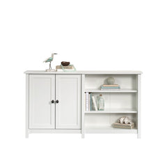 Soft White 57.79'' Console Table Three Open Shelves Perfect for Organize