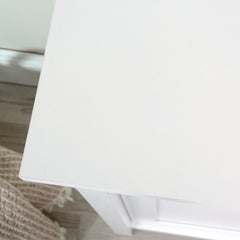 Soft White 57.79'' Console Table Three Open Shelves Perfect for Organize