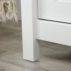 Soft White 57.79'' Console Table Three Open Shelves Perfect for Organize