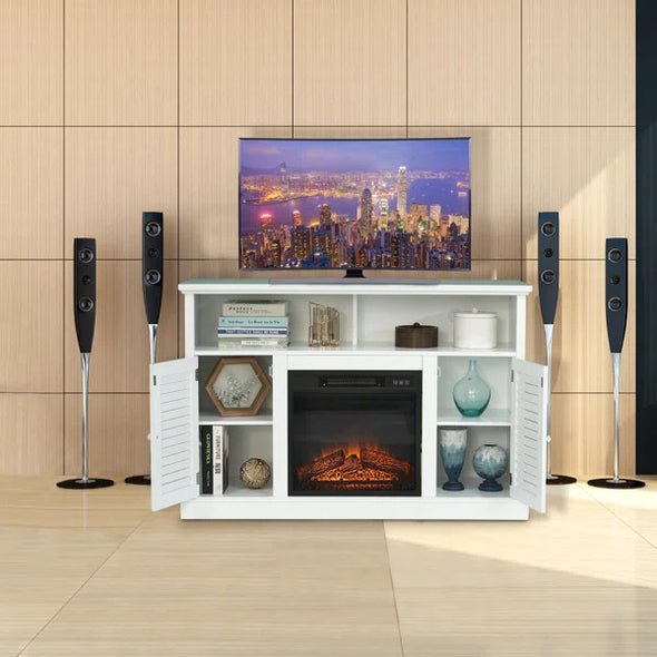 Samora TV Stand for TVs up to 48" with Fireplace Included Cable Management