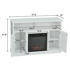 Samora TV Stand for TVs up to 48" with Fireplace Included Cable Management