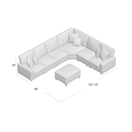 Laureen 123.5 on sale reversible modular sectional