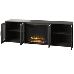 San Marcos TV Stand for TVs up to 80" with Fireplace Included Weathered Gray