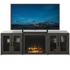 San Marcos TV Stand for TVs up to 80" with Fireplace Included Weathered Gray