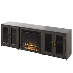 San Marcos TV Stand for TVs up to 80" with Fireplace Included Weathered Gray