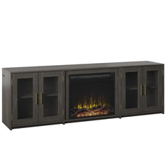 San Marcos TV Stand for TVs up to 80" with Fireplace Included Weathered Gray