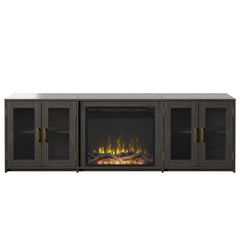 San Marcos TV Stand for TVs up to 80" with Fireplace Included Weathered Gray