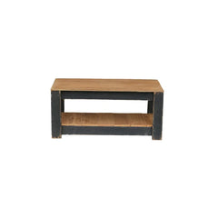 Sanderson Solid Wood 4 Legs Coffee Table with Storage Natural Wood Color