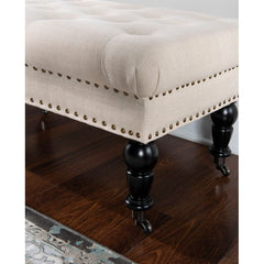 62” W x 19.63” D x 17.75” H Upholstered Bench Whether Placed in the Entryway Or At the Foot of the Bed, this Bench Brings Traditional Style