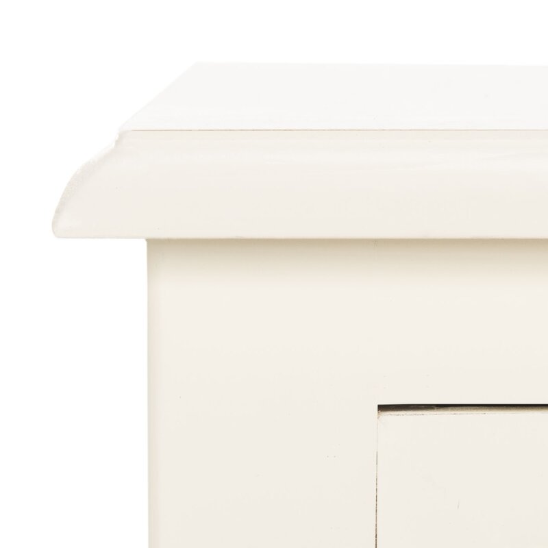 White Washed 26'' Tall End Table with Storage