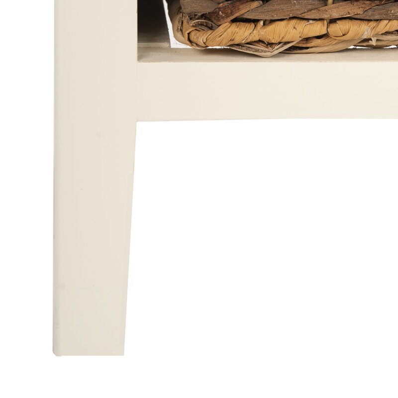 White Washed 26'' Tall End Table with Storage