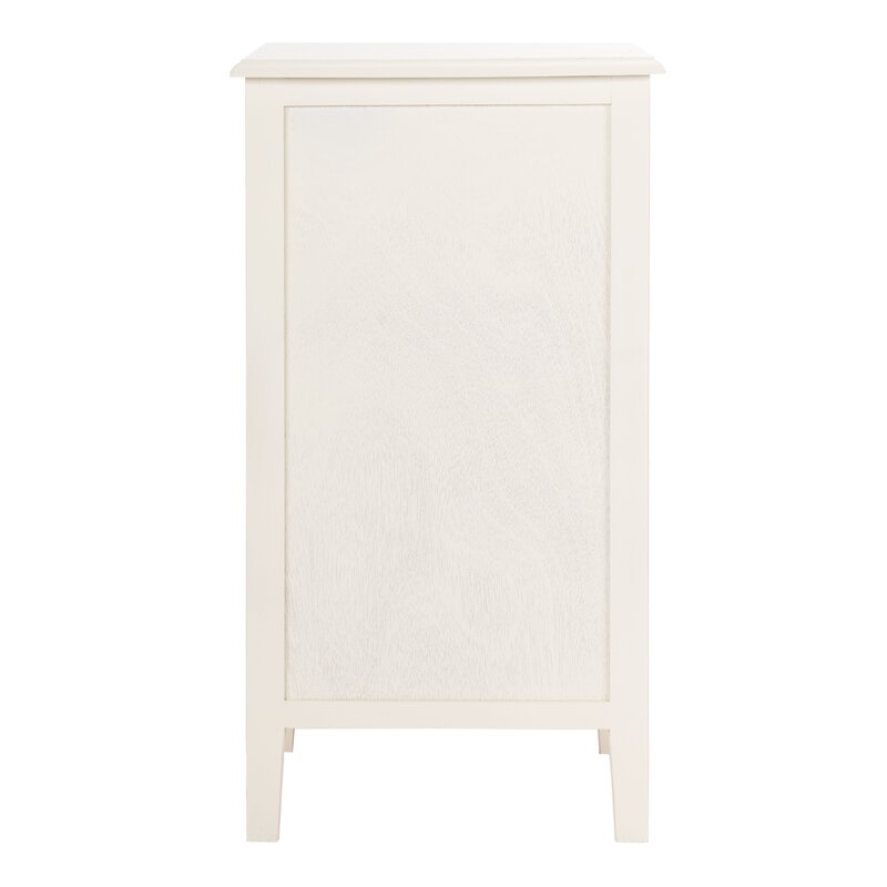 White Washed 26'' Tall End Table with Storage