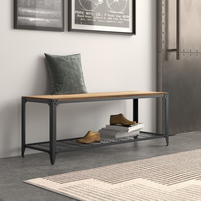 Shoe Storage Bench Type Shelves Durable Laminate Powder Coated Metal