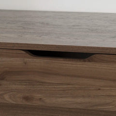 Natural Walnut Sariel 5 Drawer 33'' W Chest Contemporary Lines are Softened
