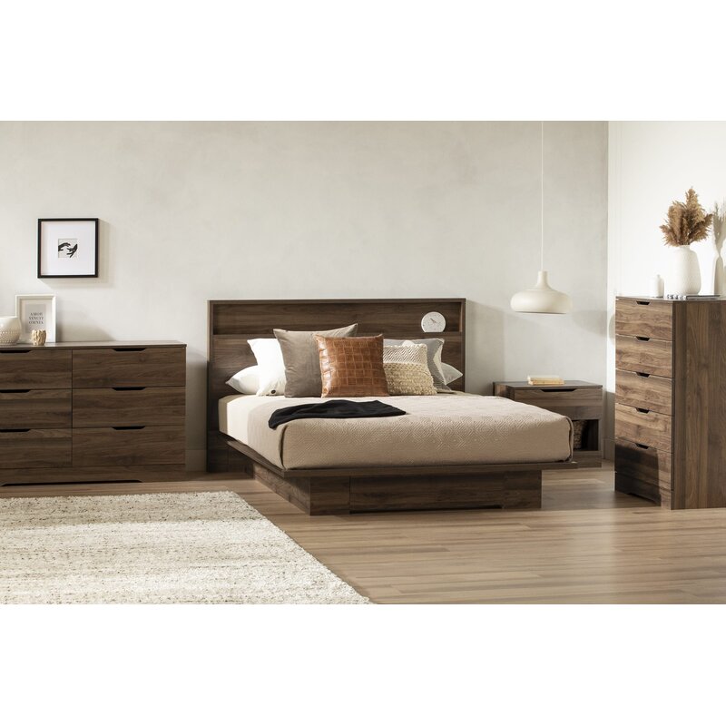Natural Walnut Sariel 5 Drawer 33'' W Chest Metal Slides for Easy and Quiet Use