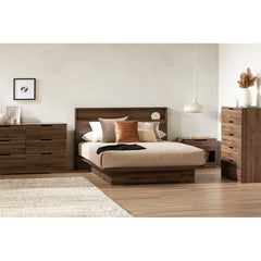 Natural Walnut Sariel 5 Drawer 33'' W Chest Contemporary Lines are Softened