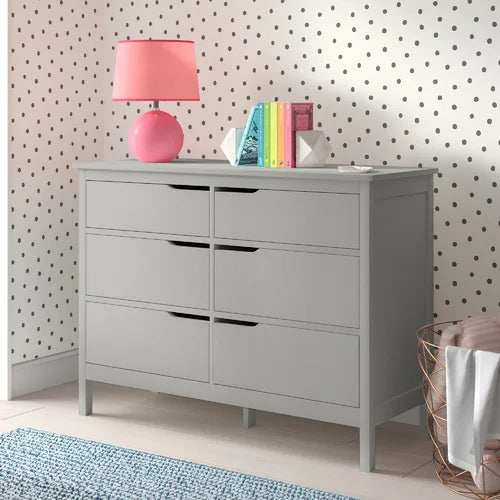 Gray Savain 46.5'' Wide 6 Drawer Double Dresser Indoor Design