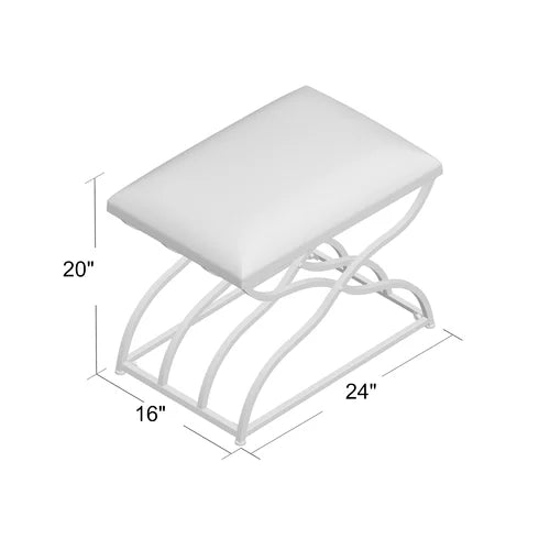 Savell 20'' Tall Metal Vanity Stool Indoor Aesthetic Furniture Design