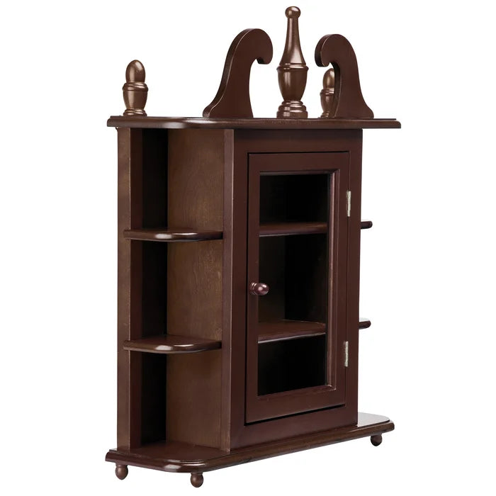 Savile 20'' Wide Solid Wood Curio Cabinet Perfect for Wall Mount or Freestanding