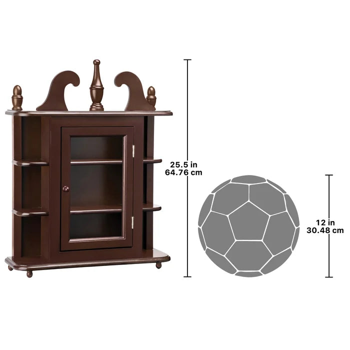 Savile 20'' Wide Solid Wood Curio Cabinet Perfect for Wall Mount or Freestanding