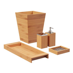 5 Piece Bathroom Accessory Set Tray for Hand Towels, Toiletries, Jewelry or Decorative Items