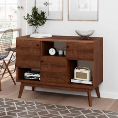 Scandi Tv Stand Media Console For Tv's Up To 43'' Anti Scratch Pads Protect Floors