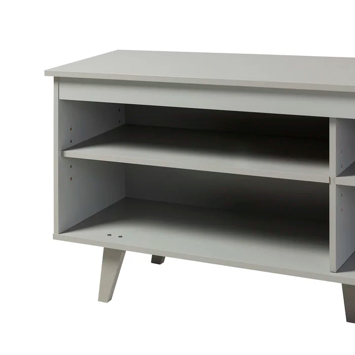 Gray Schaeffer TV Stand for TVs up to 65" Adjustable Shelves with Cable Management