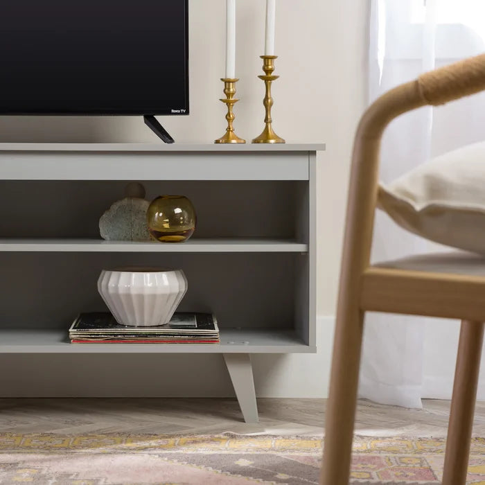 Gray Schaeffer TV Stand for TVs up to 65" Adjustable Shelves with Cable Management