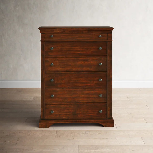 Schaffer 6 Drawer 42'' W Solid Wood Chest Dresser Mirror Indoor Design