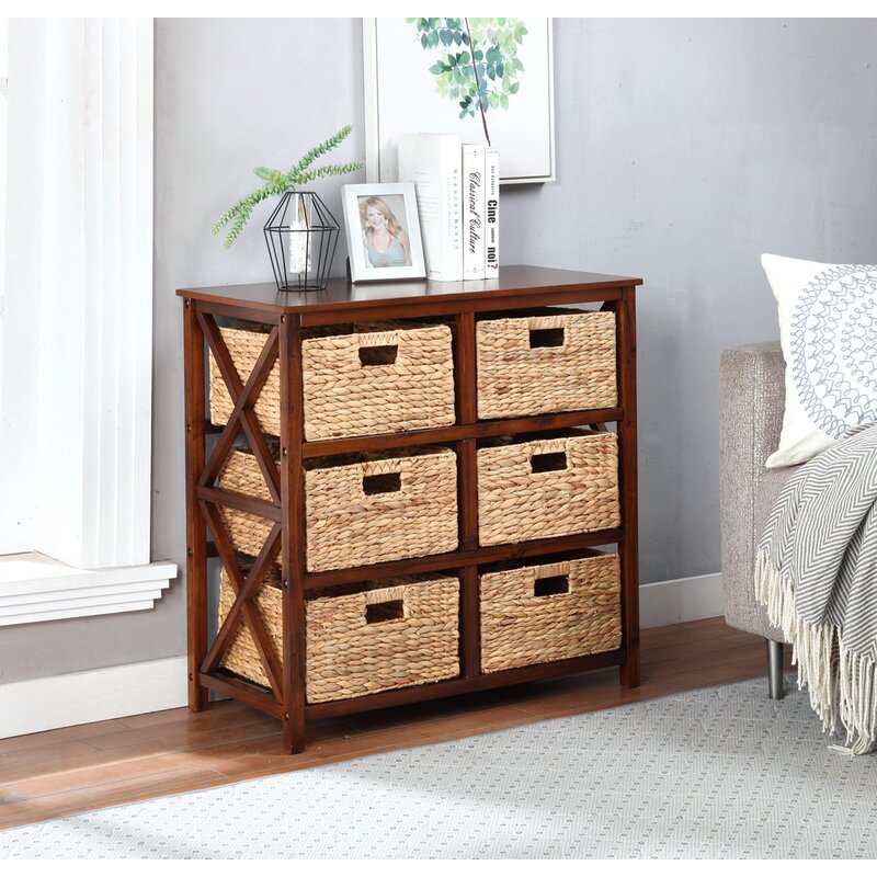 Walnut 30'' Tall Solid Wood 6 - Drawer Accent Chest