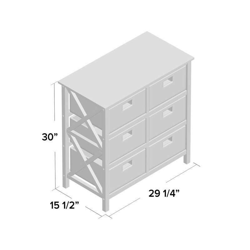 Gray 30'' Tall Solid Wood 6 - Drawer Accent Chest Perfect Spot to Stage your Favorite Accents.