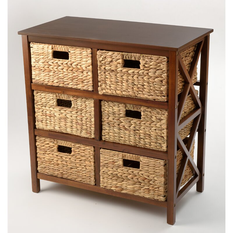 Walnut 30'' Tall Solid Wood 6 - Drawer Accent Chest
