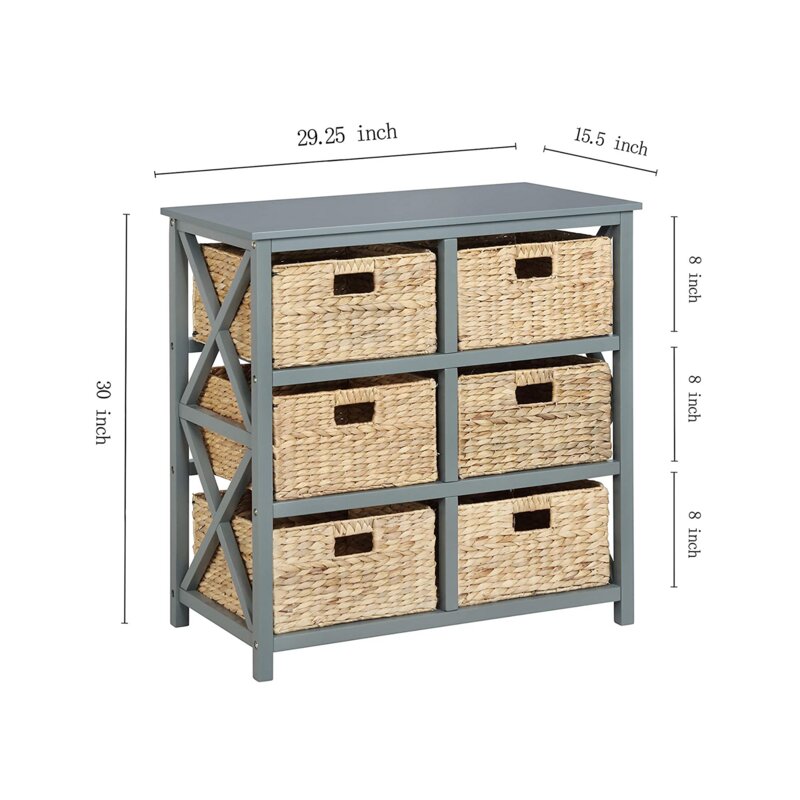 Gray 30 Tall Solid Wood 6 Drawer Accent Chest Perfect Spot to Stage your Favorite Accents