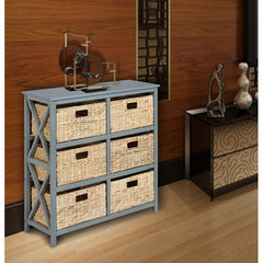 Gray 30'' Tall Solid Wood 6 - Drawer Accent Chest Perfect Spot to Stage your Favorite Accents.