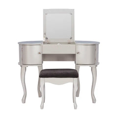 Schweiger 40.5'' Wide Solid Wood Vanity Set with Stool and Mirror