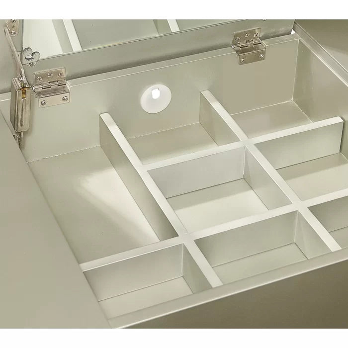 Schweiger 40.5'' Wide Solid Wood Vanity Set with Stool and Mirror