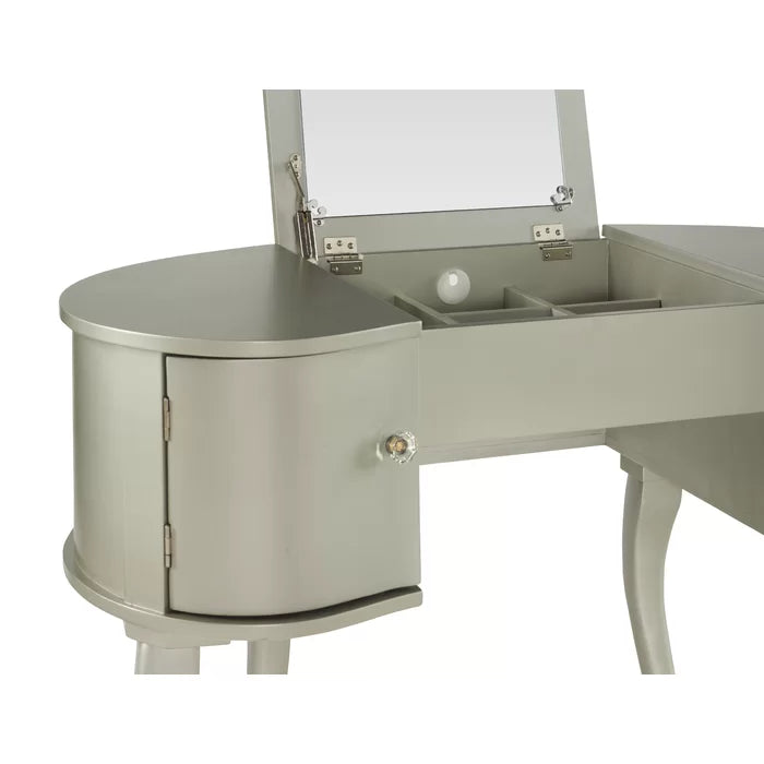 Schweiger 40.5'' Wide Solid Wood Vanity Set with Stool and Mirror