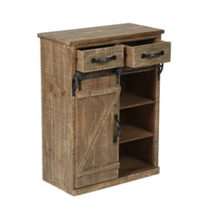 1 Rustic Wood Sliding Barn Door Storage Cabinet - 31.8" H x 24" W x 12" D
