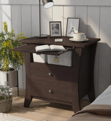 2 Drawer Nightstand Mendolla Espresso for Bedside Living Room Decor