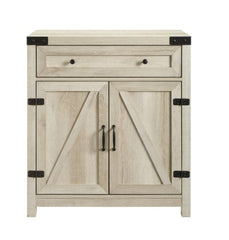 1 Rustic Barn Door Accent Cabinet -30 inches Timeless Style and Robust Functionality for Home