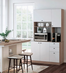1 White Pantry Kitchen Microwave Storage Cabinet Contemporary Focal Point in your Kitchen